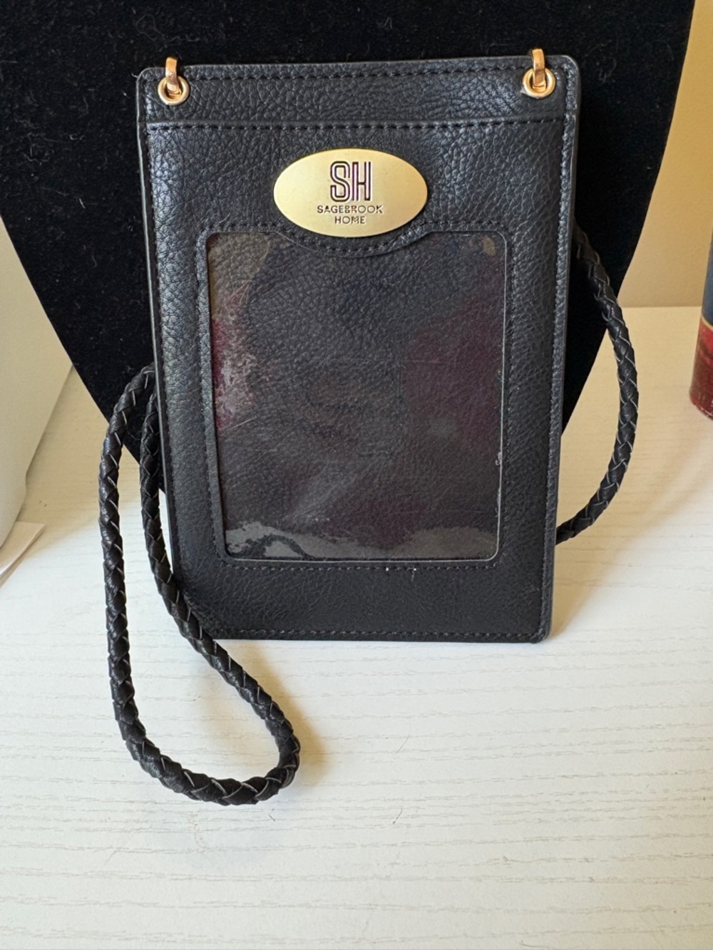 Sagebrook Home Black Crossbody Phone and Card Holder